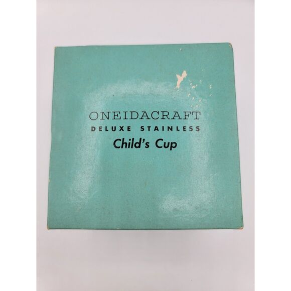 Vintage Oneidacraft Deluxe Stainless Silver Child's Cup Gift w Box - Picture 5 of 5